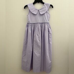 Strasburg Lilac Sleeveless Dress with Peter Pan Collar & V- back